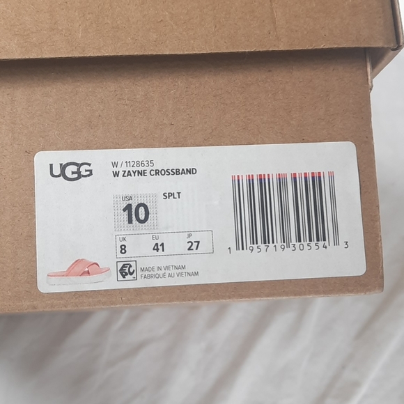 UGG Zayne Crossband Womens Leather Sandals Size 10 Starfish Pink NEW with Box - Picture 10 of 10